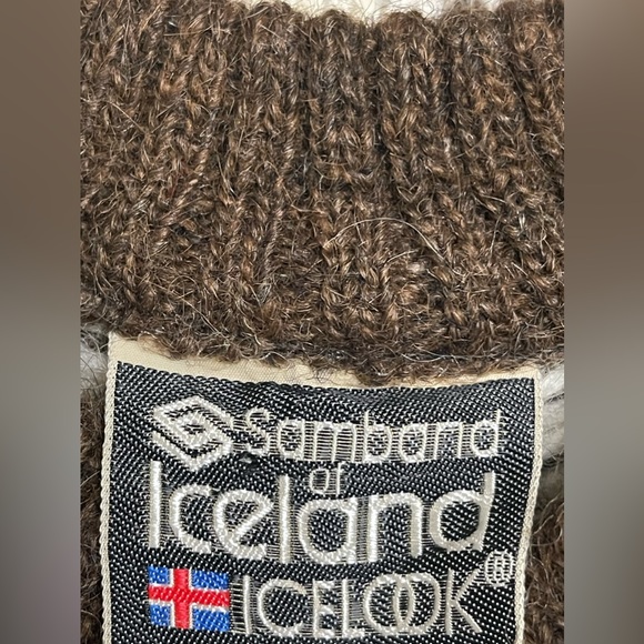 Samband of Iceland Vintage Fair Isle High Crewneck Wool Cozy Sweater Size Large - Picture 7 of 8